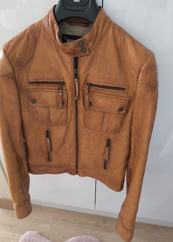 Taba Deri Biker Ceket