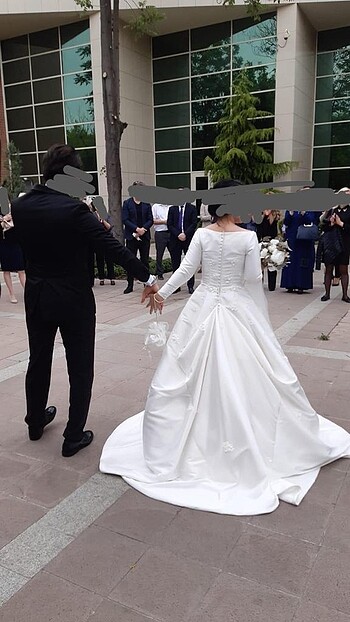 Mikado ipeği gelinlik (sıfır eksi bir saat) - Görsel 6