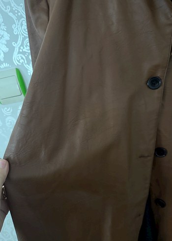 Kahverengi kadın deri ceket - Görsel 6