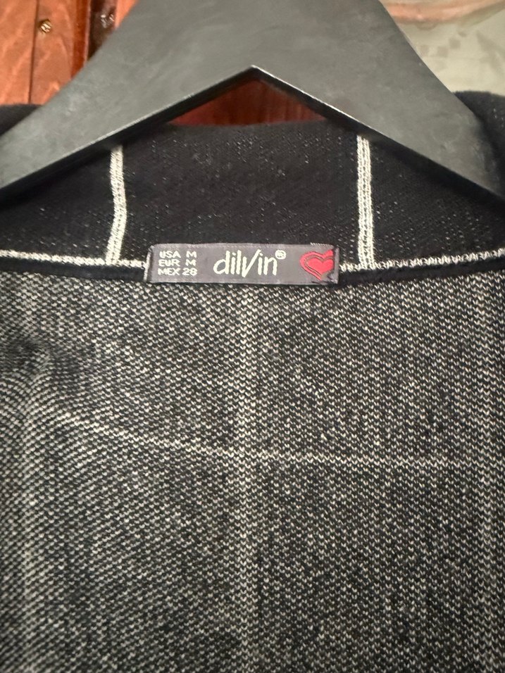 Düğmeli Siyah Kareli Midi Kadın Kaban - Görsel 4