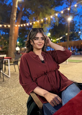 Bordo Transparan Kadın Gömlek - Görsel 3