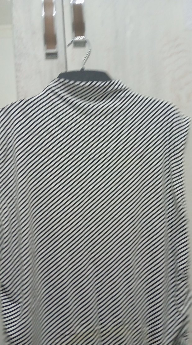 Zebra Desenli Yüksek Yakalı Hamile Bluzu - Görsel 2