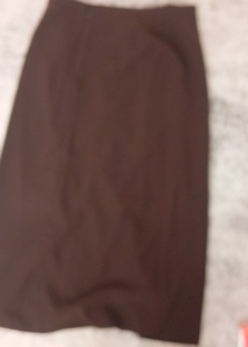 Kadın Kahverengi Uzun Saten Etek - Görsel 2