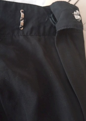 Drapeli Siyah Kadın Kumaş Pantolon - Görsel 2