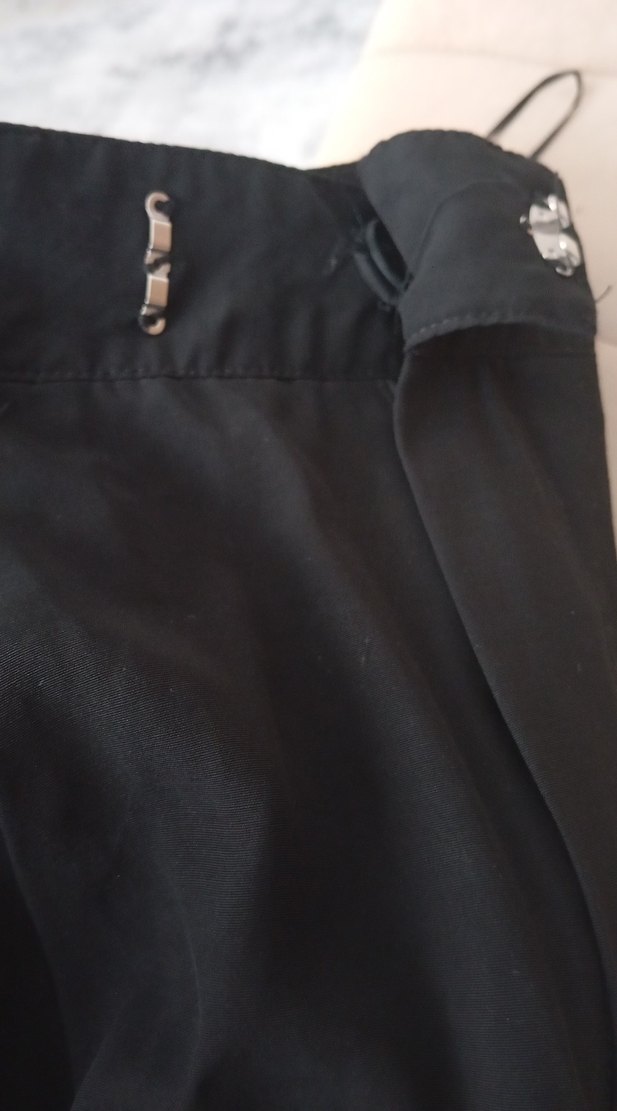 Drapeli Siyah Kadın Kumaş Pantolon - Görsel 2