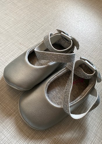 Gri Kız Çocuk Fiyonklu Babet Ayakkabı - Görsel 2