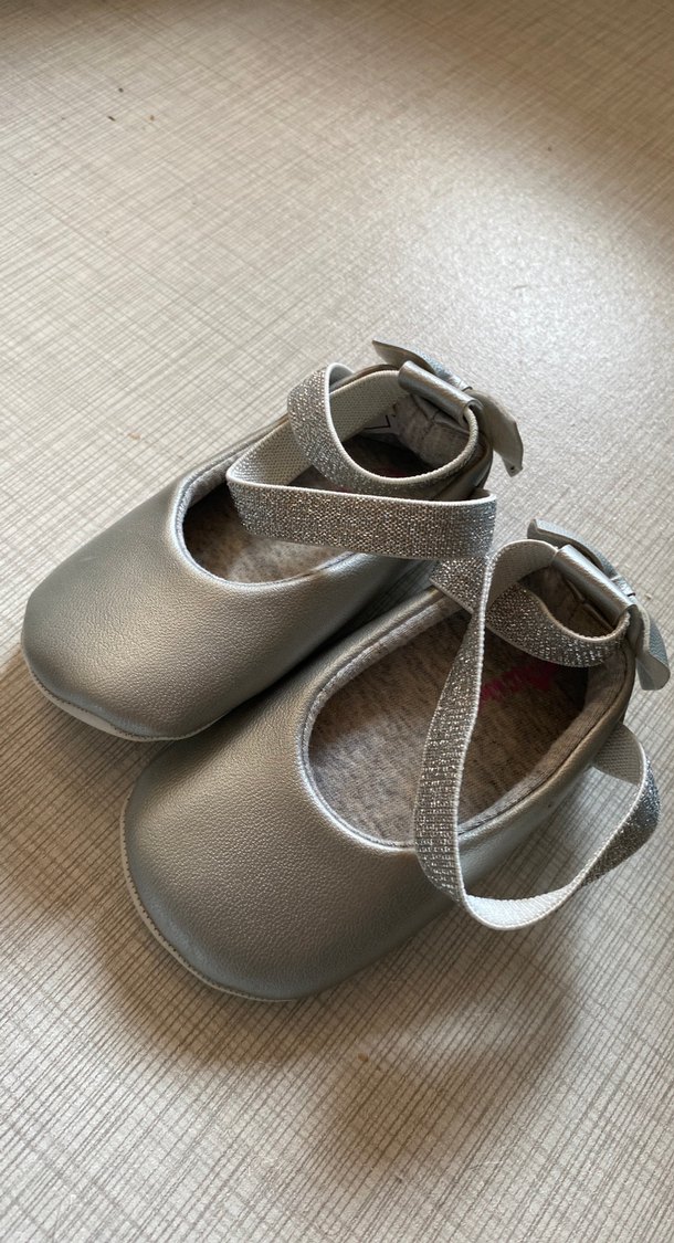 Gri Kız Çocuk Fiyonklu Babet Ayakkabı - Görsel 2