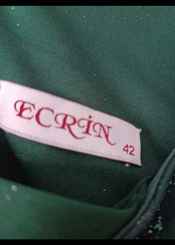 Dantel Detaylı Uzun Yeşil V Yaka Elbise - Görsel 3