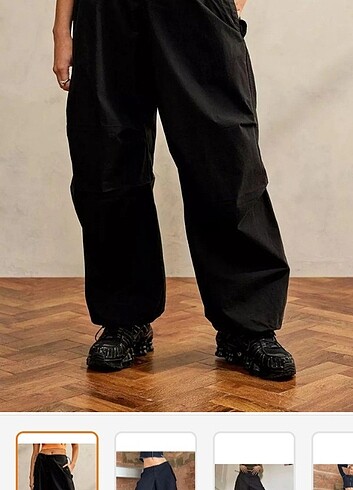 Diğer Siyah baggy paraşüt pantolon