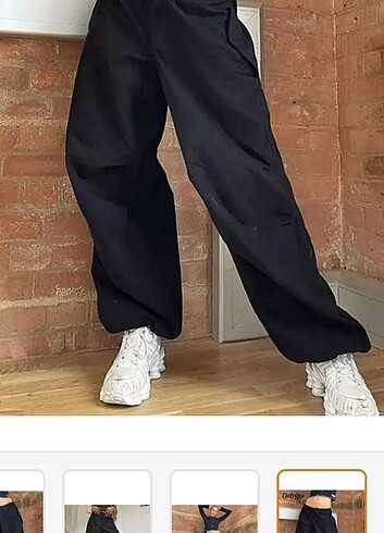 36 Beden siyah Renk Siyah baggy paraşüt pantolon