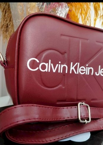Kırmızı Deri Calvin Klein Kadın Çapraz Çanta - Görsel 5