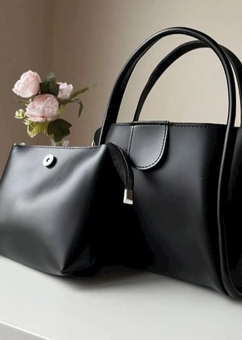 Siyah Deri Minimalist Kadın Çanta - Görsel 2