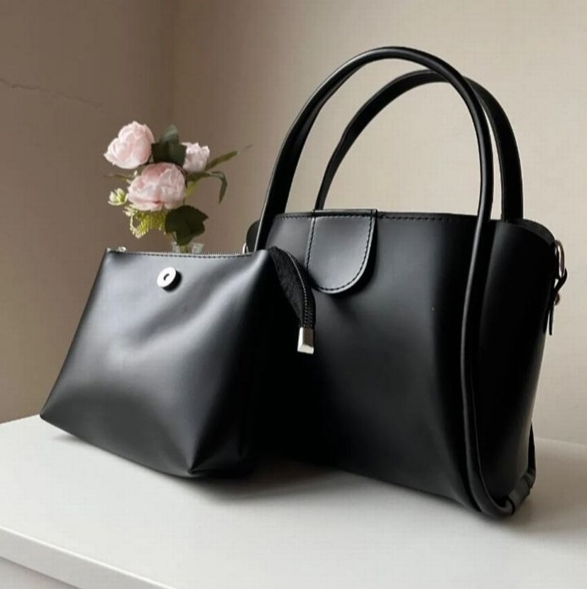 Siyah Deri Minimalist Kadın Çanta - Görsel 2