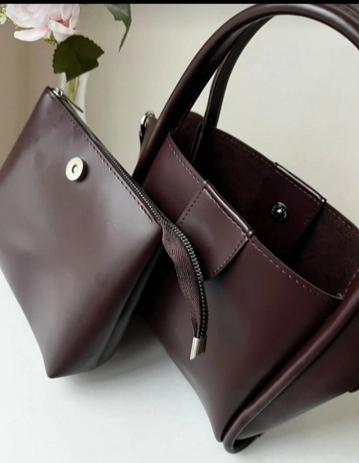 Siyah Deri Minimalist Kadın Çanta - Görsel 4