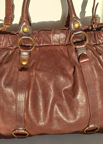Beden Miu Miu espresso Vitello lux gathered tote