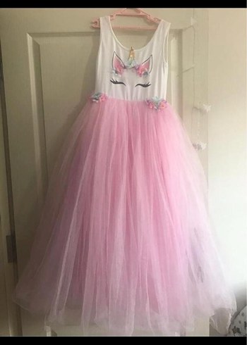 Kız Çocuk Pembe Tül Prenses Elbise