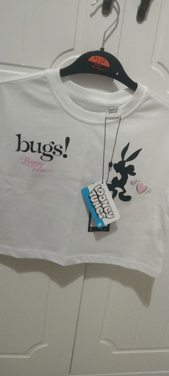 Beyaz Bugs! Baskılı Kız Tişörtü - Görsel 2