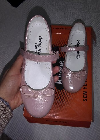 Kız Çocuk Pembe Parlak Tokalı Babet - Görsel 3