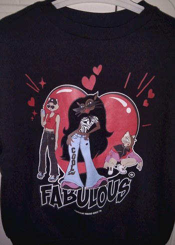 Kızlar için Siyah Baskılı Goth Sweatshirt - Görsel 2