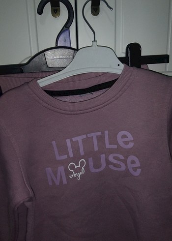 Kız Çocuk Mor Sweatshirt Bisiklet Yaka - Görsel 7