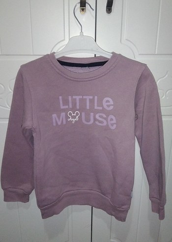 Kız Çocuk Mor Sweatshirt Bisiklet Yaka - Görsel 2