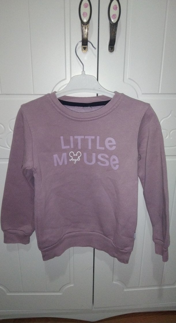 Kız Çocuk Mor Sweatshirt Bisiklet Yaka - Görsel 2