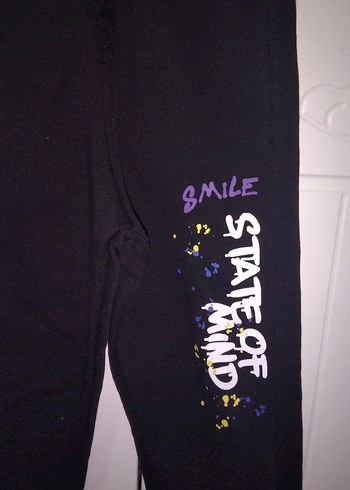 Erkek Çocuk Siyah Baskılı Eşofman Altı - Görsel 2