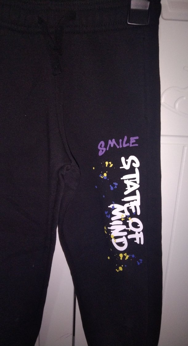 Erkek Çocuk Siyah Baskılı Eşofman Altı - Görsel 2