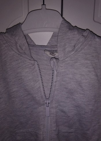 Erkek Çocuk Gri Kapüşonlu Fermuarlı Sweatshirt - Görsel 4