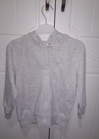 Erkek Çocuk Gri Kapüşonlu Fermuarlı Sweatshirt - Görsel 5
