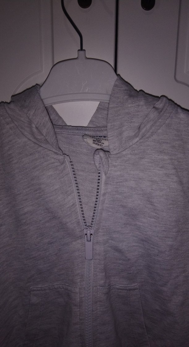 Erkek Çocuk Gri Kapüşonlu Fermuarlı Sweatshirt - Görsel 4