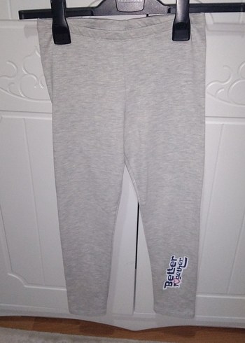 Kız Çocuk Gri Baskılı Tayt - Görsel 5