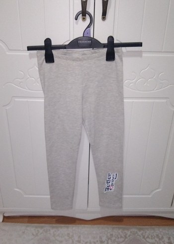 Kız Çocuk Gri Baskılı Tayt - Görsel 3