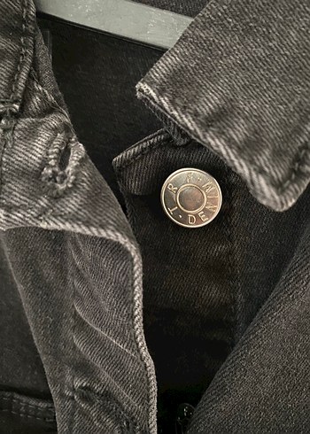 Zara Düğmeli Siyah Kot/Denim Midi Elbise