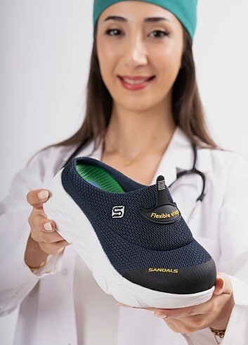 Skechers Skechers Sandal Kadın Dolgu Taban Ortopedik File Doktor Hemşire