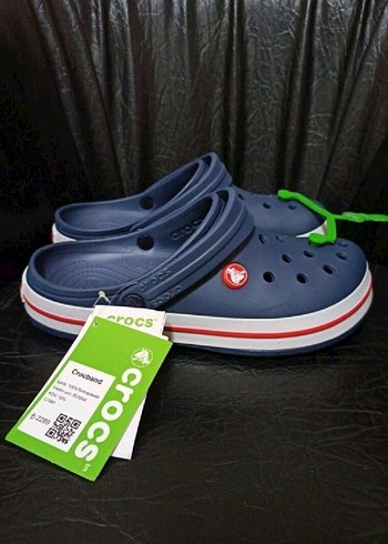 43 Beden mavi Renk Crocs Erkek Mavi Renkli Terlik Velcro Bantlı