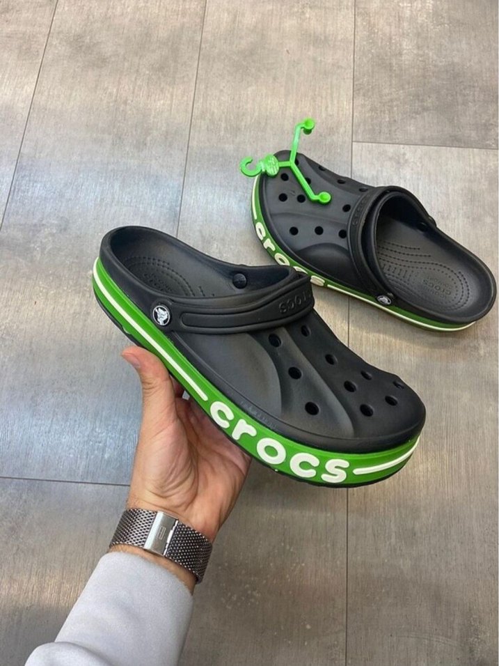 Siyah Yeşil Bantlı Erkek Crocs Terlik Sandalet Yeni&Etiketli - Görsel 3