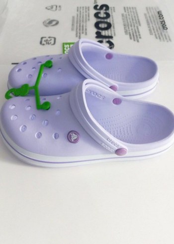 Beyaz Kadın Crocs Terlik Velcro Bantlı - Görsel 2