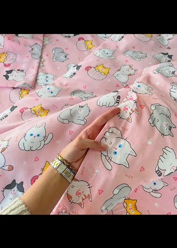 Pembe Baskılı Bebek Uyku Seti 6 Parça - Görsel 4