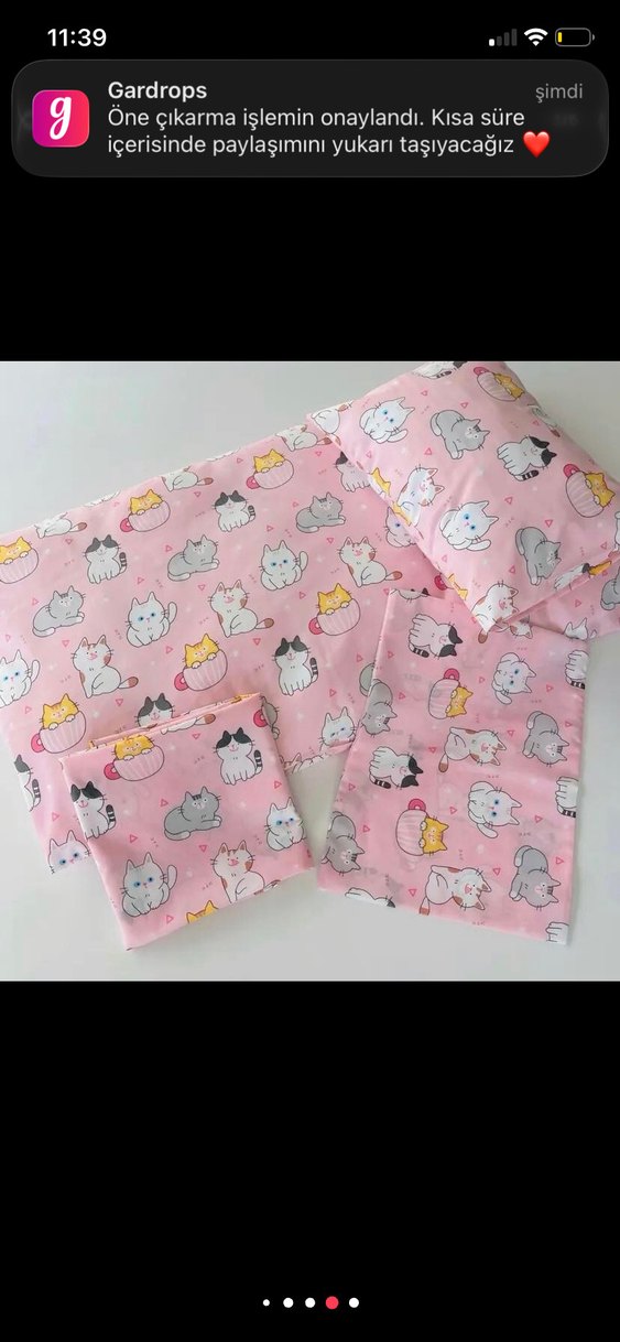 Pembe Baskılı Bebek Uyku Seti 6 Parça - Görsel 5