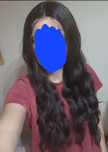 Kahverengi tül peruk - Görsel 8