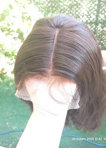 Kahverengi tül peruk - Görsel 7