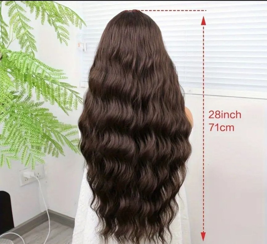 Kahverengi tül peruk - Görsel 5