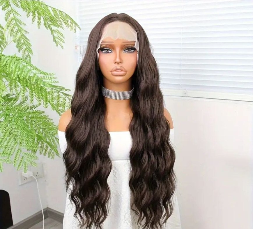 Kahverengi tül peruk - Görsel 3