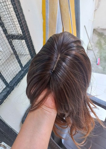 Koyu Kahverengi İpek Görünümlü Kadın Peruk - Görsel 7