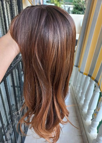 Koyu Kahverengi İpek Görünümlü Kadın Peruk - Görsel 6