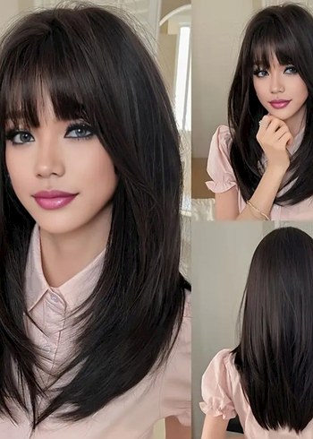 Koyu kahve kahkullu peruk - Görsel 2