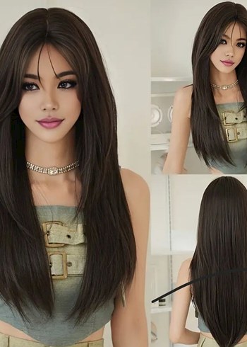 İpeksi Dokulu Uzun Kadın Peruk - Görsel 2