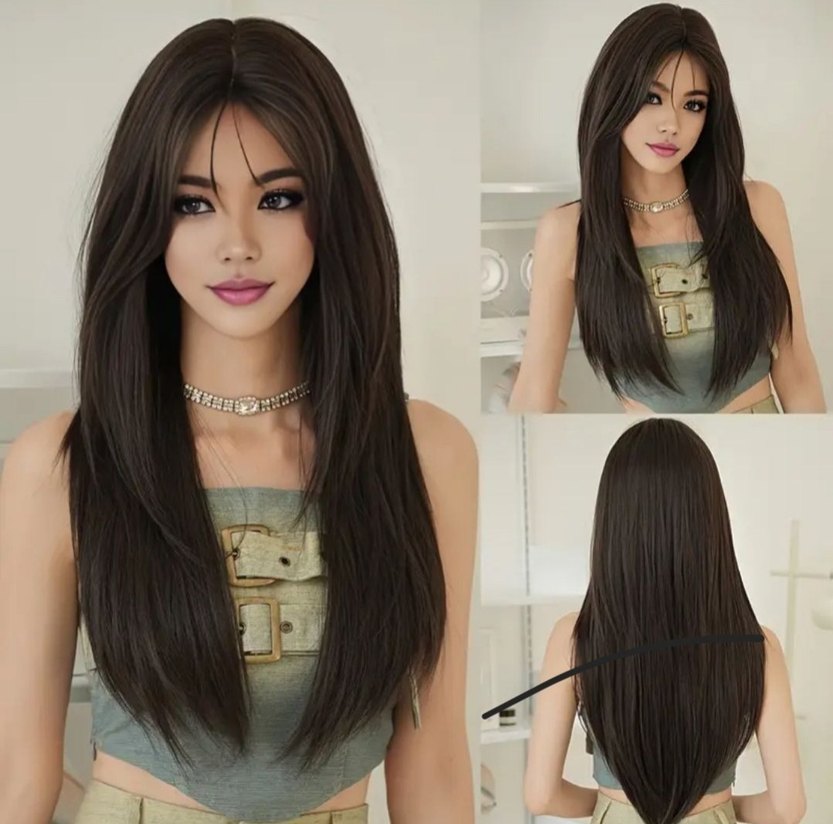 İpeksi Dokulu Uzun Kadın Peruk - Görsel 2