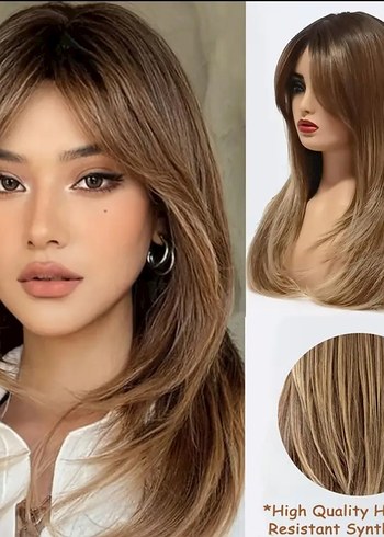 Koyu kumral ombreli peruk - Görsel 2